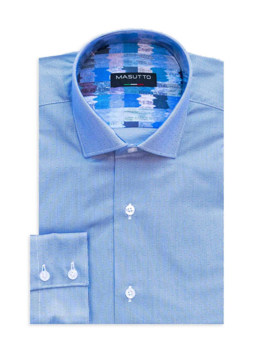 Рубашка классического кроя с тканым дизайном Masutto, синий
Рубашка классического кроя с тканым дизайном Masutto, синий