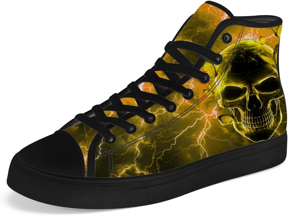 Кеды на высокой подошве Chebing с рисунком черепа, готические сникерсы на шнуровке, повседневная обувь, подарок для мужчин и женщин, желтый
Кеды на высокой подошве Chebing с рисунком черепа, готические сникерсы на шнуровке, повседневная обувь, подарок для мужчин и женщин, желтый