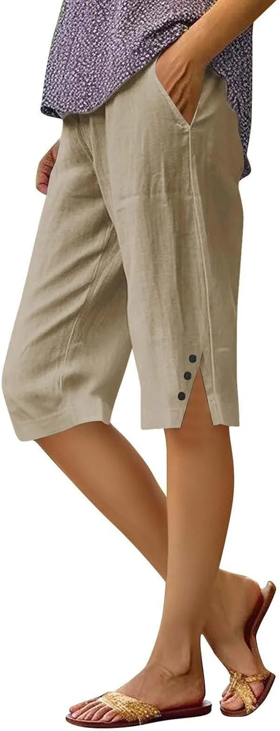 FlekmanArt женские бермуды knee length с эластичным поясом и пуговицами
FlekmanArt женские бермуды knee length с эластичным поясом и пуговицами