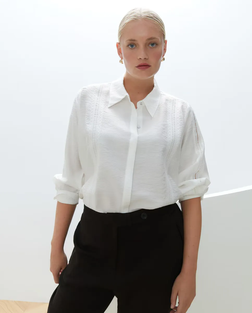 Блузка-рубашка с длинными рукавами Couchel, белый 
Блузка-рубашка с длинными рукавами Couchel, белый