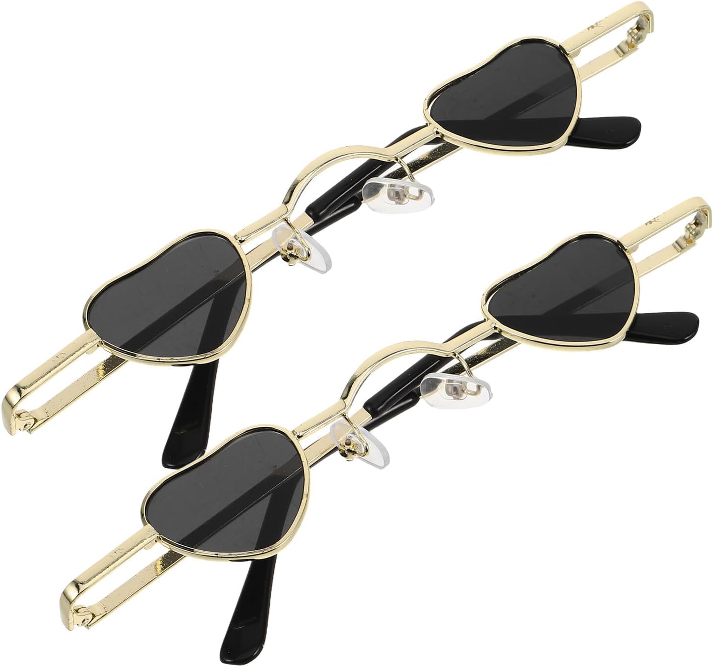 2 пары маленьких солнцезащитных очков в форме сердца для женщин, в стиле хип-хоп, с защитой от УФ-излучения, миниатюрные модные безободковые очки для путешествий и вечеринок ROMISBABA
2 пары маленьких солнцезащитных очков в форме сердца для женщин, в стиле хип-хоп, с защитой от УФ-излучения, миниатюрные модные безободковые очки для путешествий и вечеринок ROMISBABA