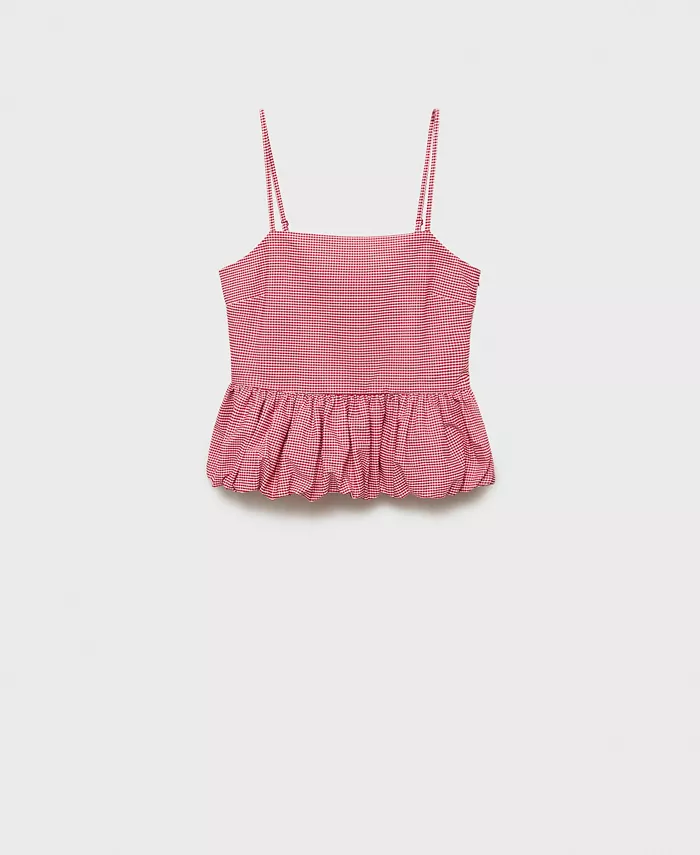 Женский топ в клетку гингем с оборками MANGO, красный
Женский топ в клетку гингем с оборками MANGO, красный