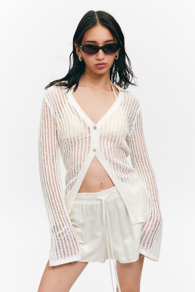 Кардиган ажурной вязки с V-образным вырезом Monki, белый
Кардиган ажурной вязки с V-образным вырезом Monki, белый