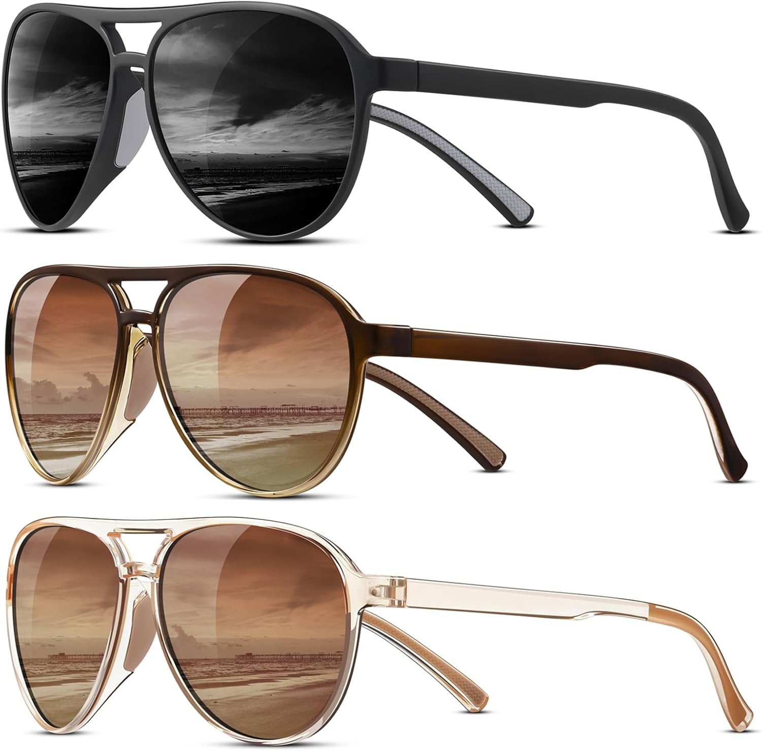 Поляризованные солнцезащитные очки-авиаторы KUGUAOK для женщин и мужчин, спортивный стиль, защита UV400, очки для бега, винтажные модные очки, Black+gradient Tea Frame+tea
Поляризованные солнцезащитные очки-авиаторы KUGUAOK для женщин и мужчин, спортивный стиль, защита UV400, очки для бега, винтажные модные очки, Black+gradient Tea Frame+tea