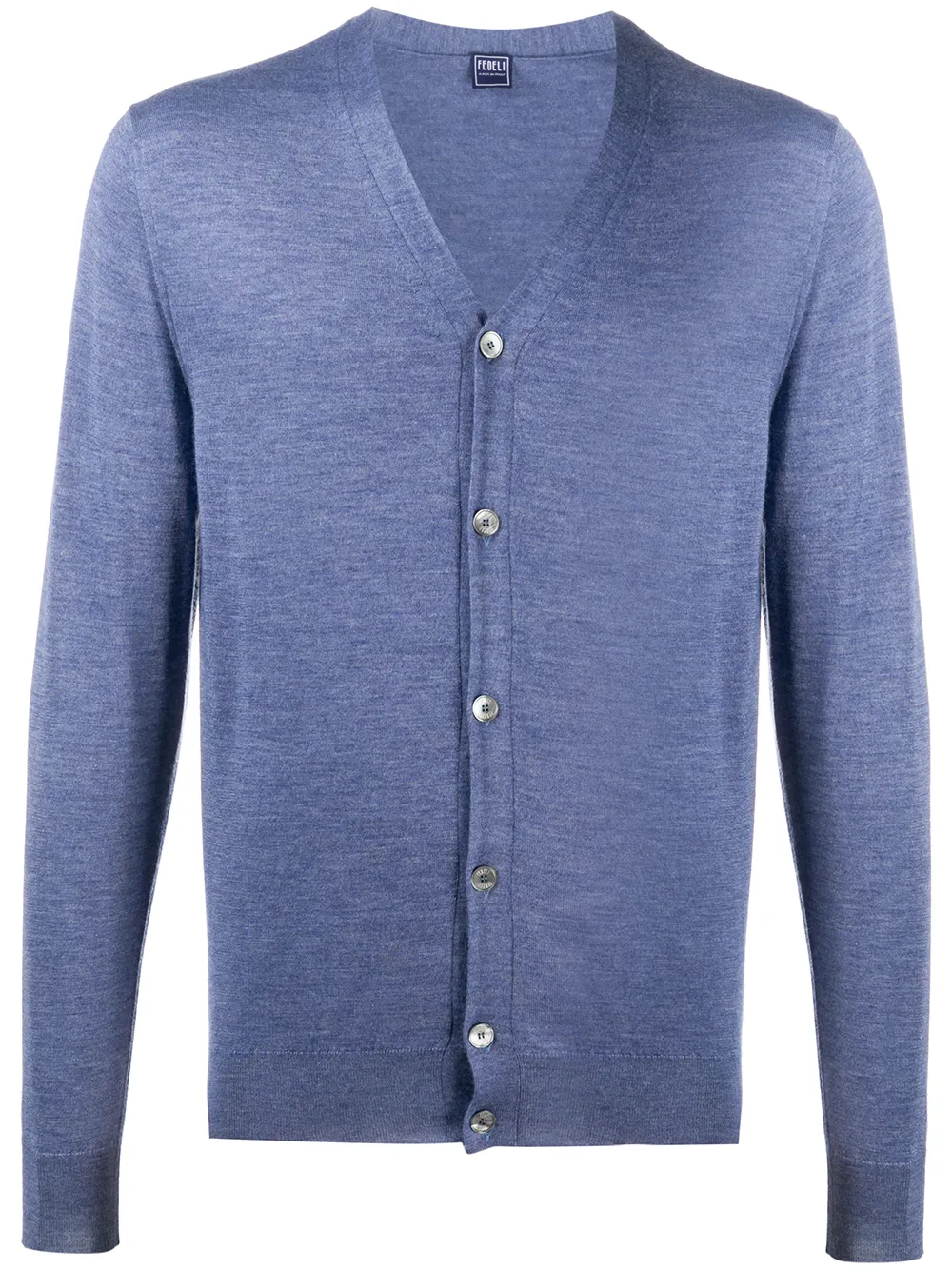 Кардиган в рубчик с V-образным вырезом Fedeli, синий
Кардиган в рубчик с V-образным вырезом Fedeli, синий