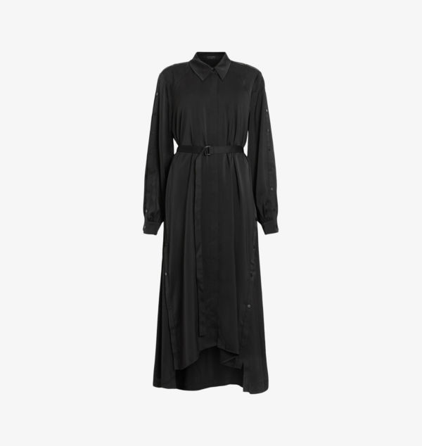 Платье миди Lexi с асимметричным подолом и поясом на талии Allsaints, черный
Платье миди Lexi с асимметричным подолом и поясом на талии Allsaints, черный