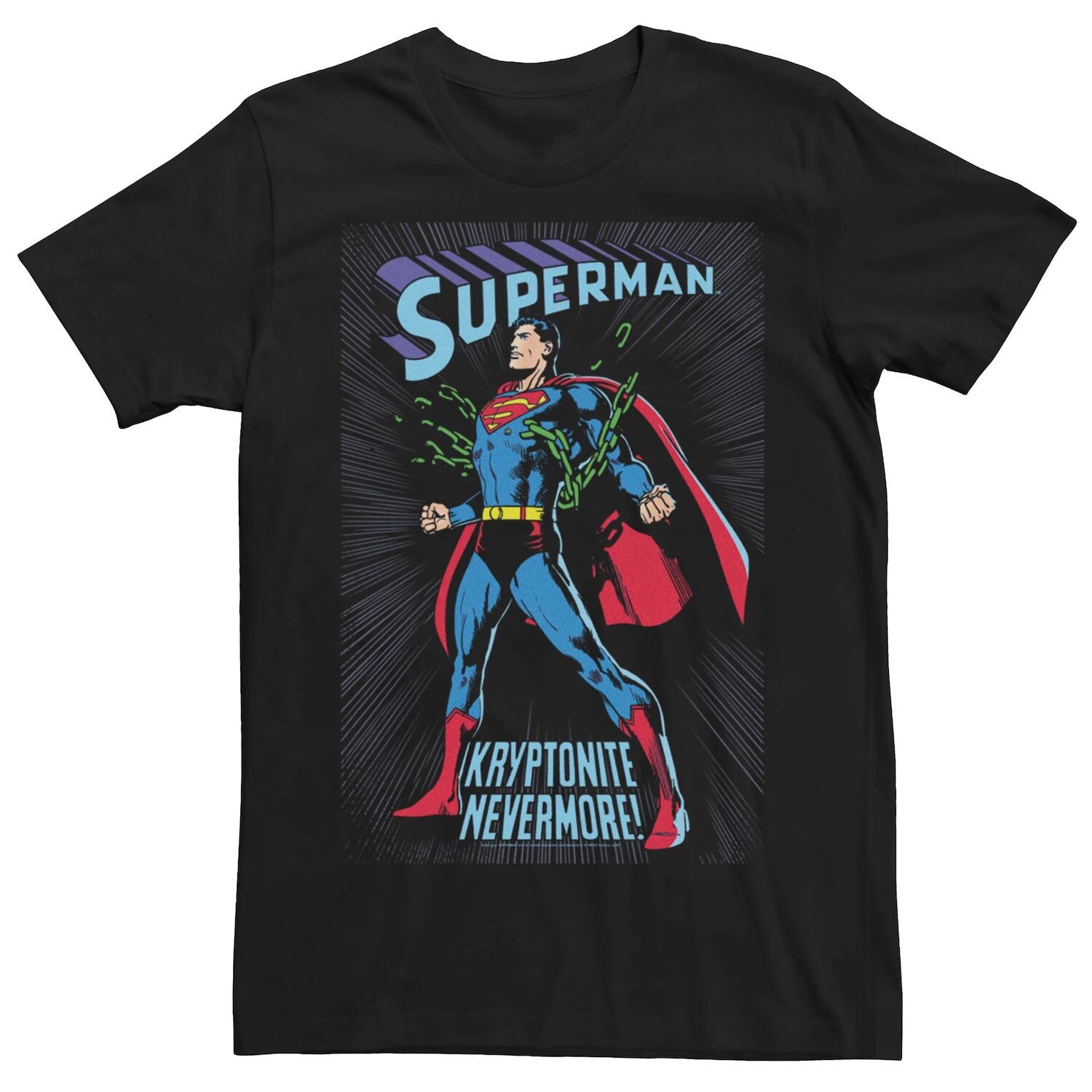 Мужская футболка с графическим плакатом DC Comics Superman Kryptonite Nevermore Licensed Character
Мужская футболка с графическим плакатом DC Comics Superman Kryptonite Nevermore Licensed Character