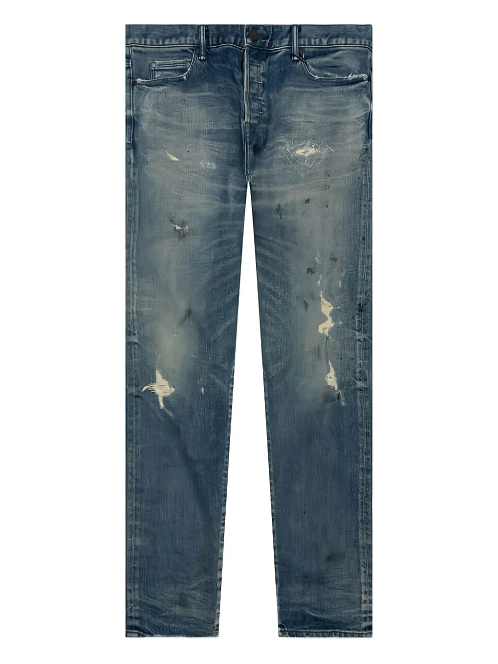 Потертые джинсы с потертостями John Elliott, синий
Потертые джинсы с потертостями John Elliott, синий