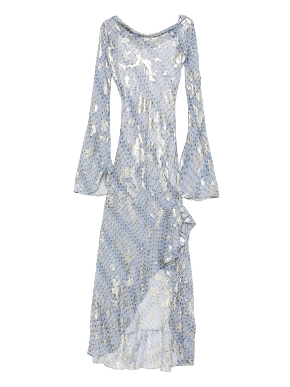 Макси-платье с металлизированным принтом и оборками от Story MIAU by Clara Rotescu, синий
Макси-платье с металлизированным принтом и оборками от Story MIAU by Clara Rotescu, синий