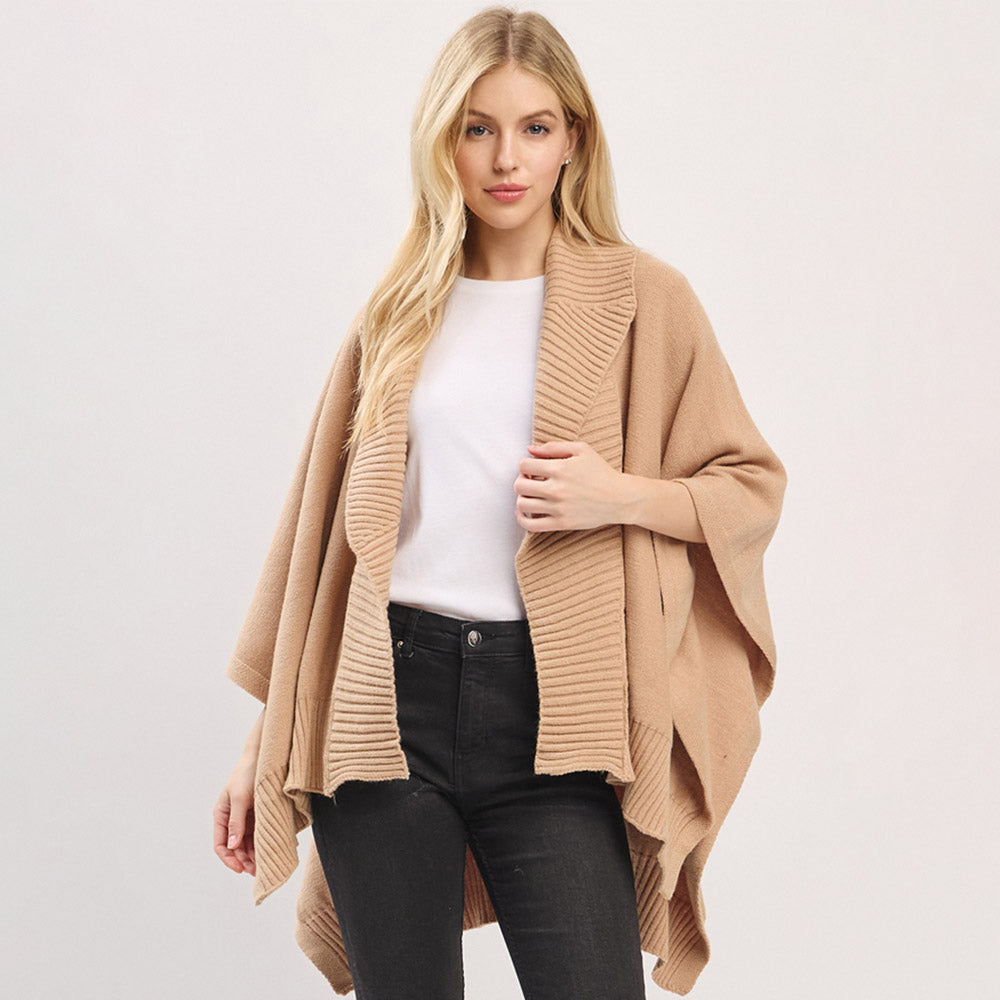 Ребристая отделка Открытый перед Мягкий вязаный шаль Накидка Пончо TRUEDAMES, Taupe
Ребристая отделка Открытый перед Мягкий вязаный шаль Накидка Пончо TRUEDAMES, Taupe