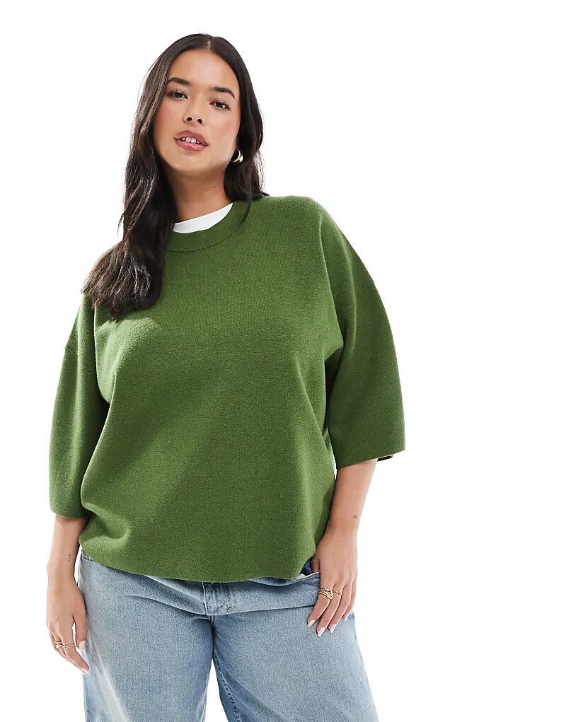 Футболка свободного кроя ASOS DESIGN Curve оливкового цвета
Футболка свободного кроя ASOS DESIGN Curve оливкового цвета