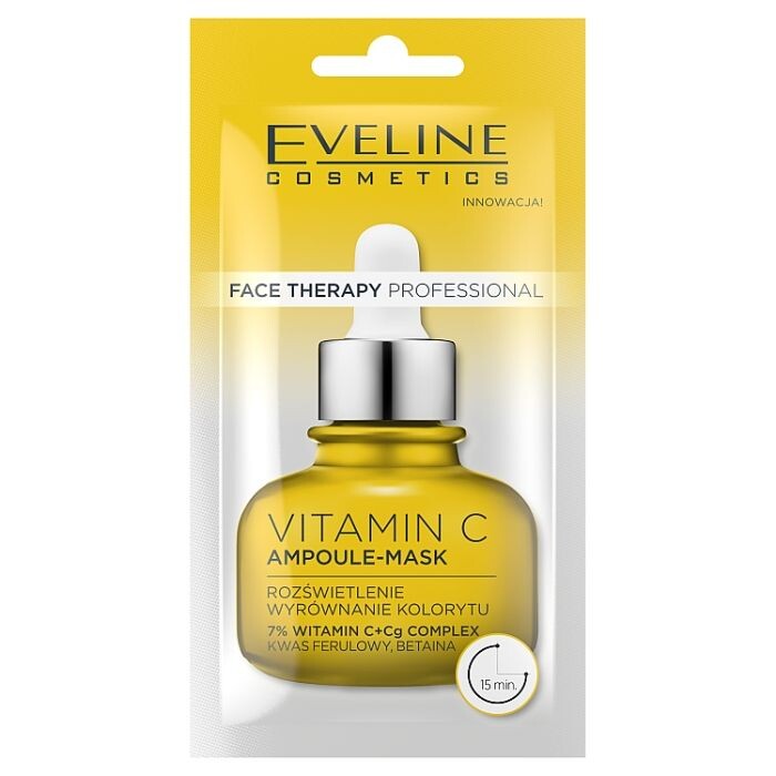 Eveline Face Therapy Professional Ampoule-Mask Vit C медицинская маска, 8 ml
Eveline Face Therapy Professional Ampoule-Mask Vit C медицинская маска, 8 ml