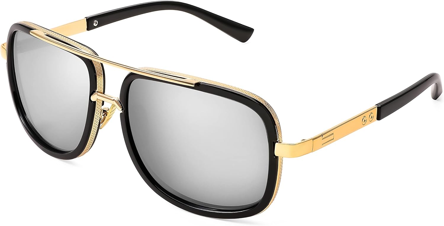 FEISEDY Ретро-модные солнцезащитные очки-авиаторы для женщин и мужчин, классические винтажные квадратные солнцезащитные очки в стиле 70-х, большие металлические линзы, B2321, 003 Gold Frame/White Mirrored Lens
FEISEDY Ретро-модные солнцезащитные очки-авиаторы для женщин и мужчин, классические винтажные квадратные солнцезащитные очки в стиле 70-х, большие металлические линзы, B2321, 003 Gold Frame/White Mirrored Lens