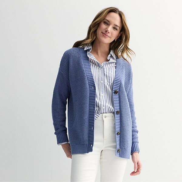 Женский кардиган с ажурной вязкой Sonoma Goods For Life, Harper Blue
Женский кардиган с ажурной вязкой Sonoma Goods For Life, Harper Blue