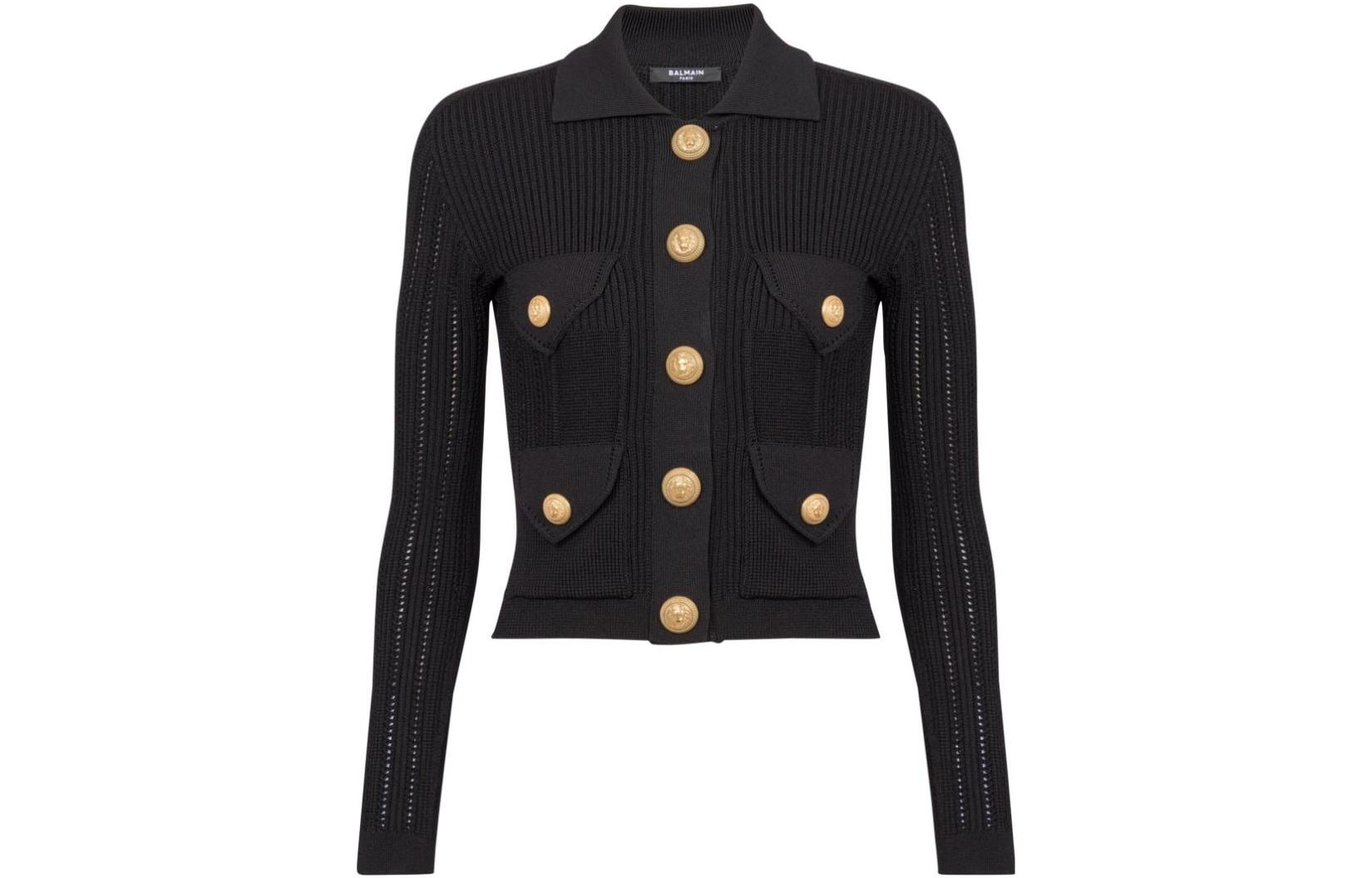 Длинный кардиган с ребрами BALMAIN, черный
Длинный кардиган с ребрами BALMAIN, черный