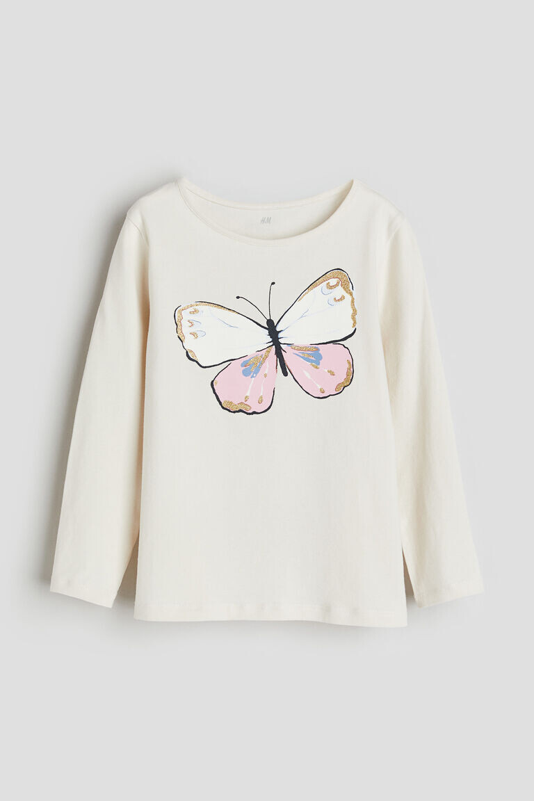 Топ из джерси с принтом H&M, белый
Топ из джерси с принтом H&M, белый