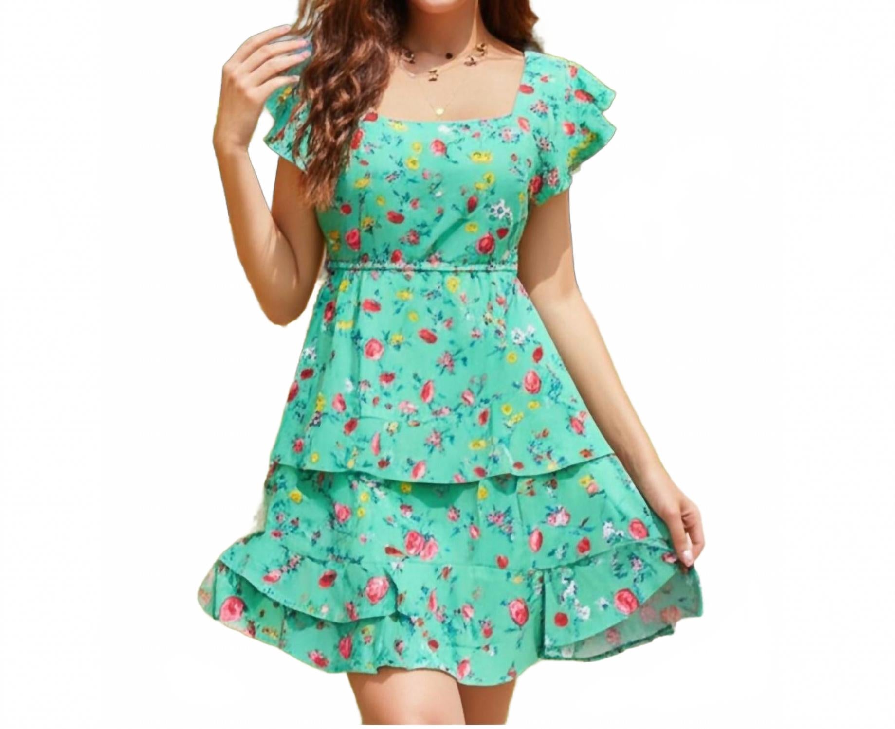 Зеленое мини-платье с цветочными рюшами B.O.G. Collective
Зеленое мини-платье с цветочными рюшами B.O.G. Collective