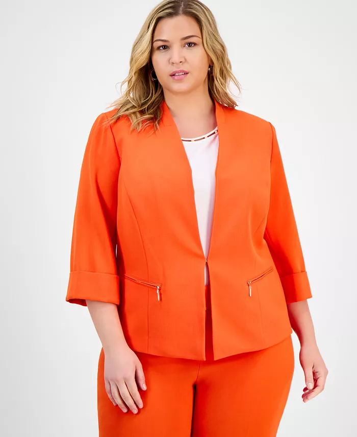 Блейзер больших размеров с рукавами 3/4, карманом на молнии и манжетами Kasper, оранжевый
Блейзер больших размеров с рукавами 3/4, карманом на молнии и манжетами Kasper, оранжевый