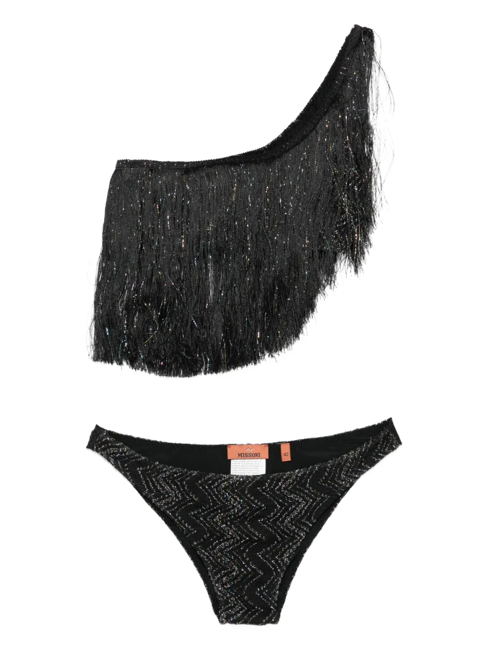 Бикини на одно плечо с бахромой Missoni, черный
Бикини на одно плечо с бахромой Missoni, черный