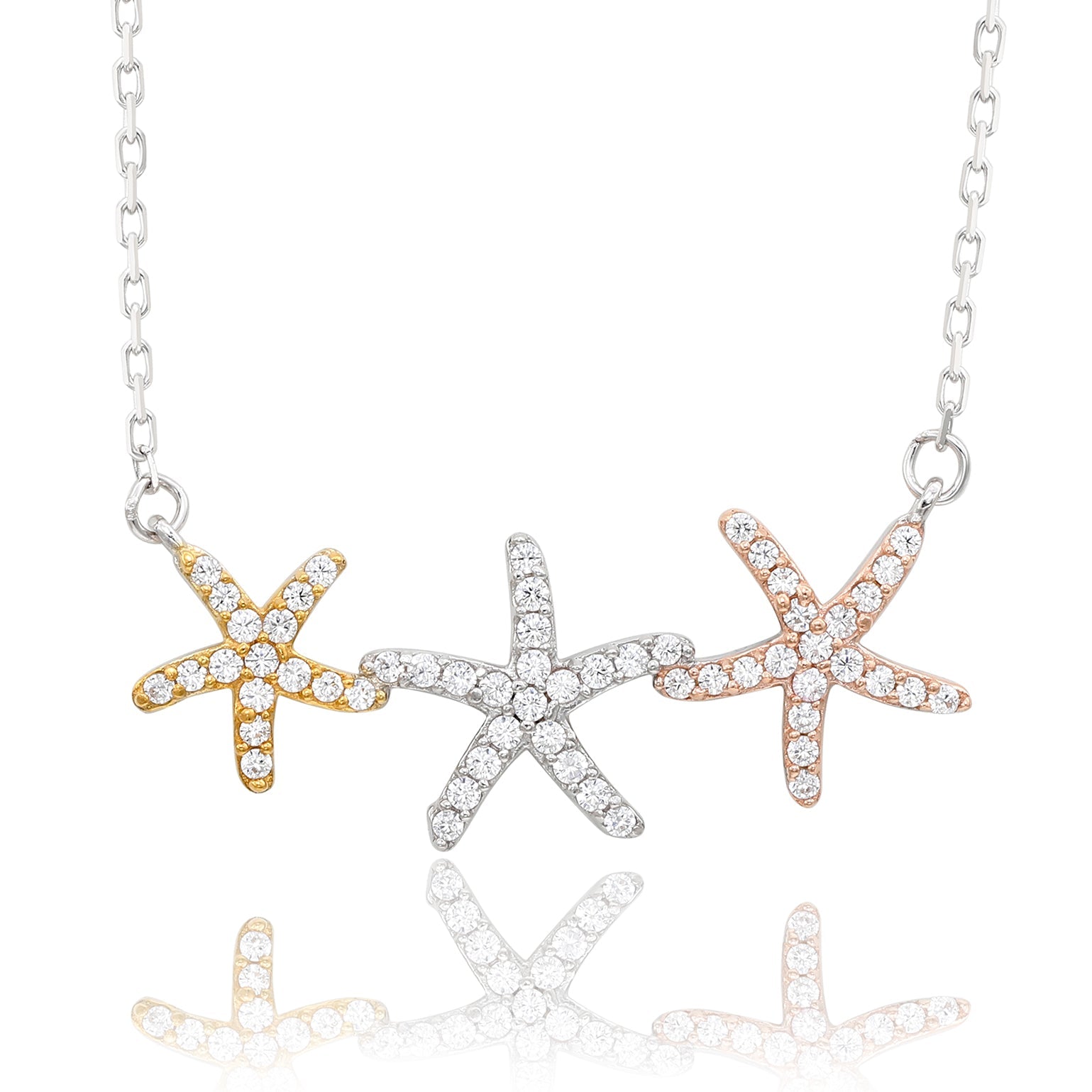 Ожерелье Suzy Levian из стерлингового серебра с белыми топазами и тремя цветовыми звездами Suzy Levian, Multi
Ожерелье Suzy Levian из стерлингового серебра с белыми топазами и тремя цветовыми звездами Suzy Levian, Multi