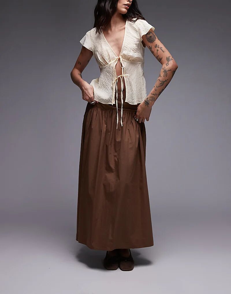 Юбка макси с заниженной талией ASOS DESIGN коричневого цвета
Юбка макси с заниженной талией ASOS DESIGN коричневого цвета