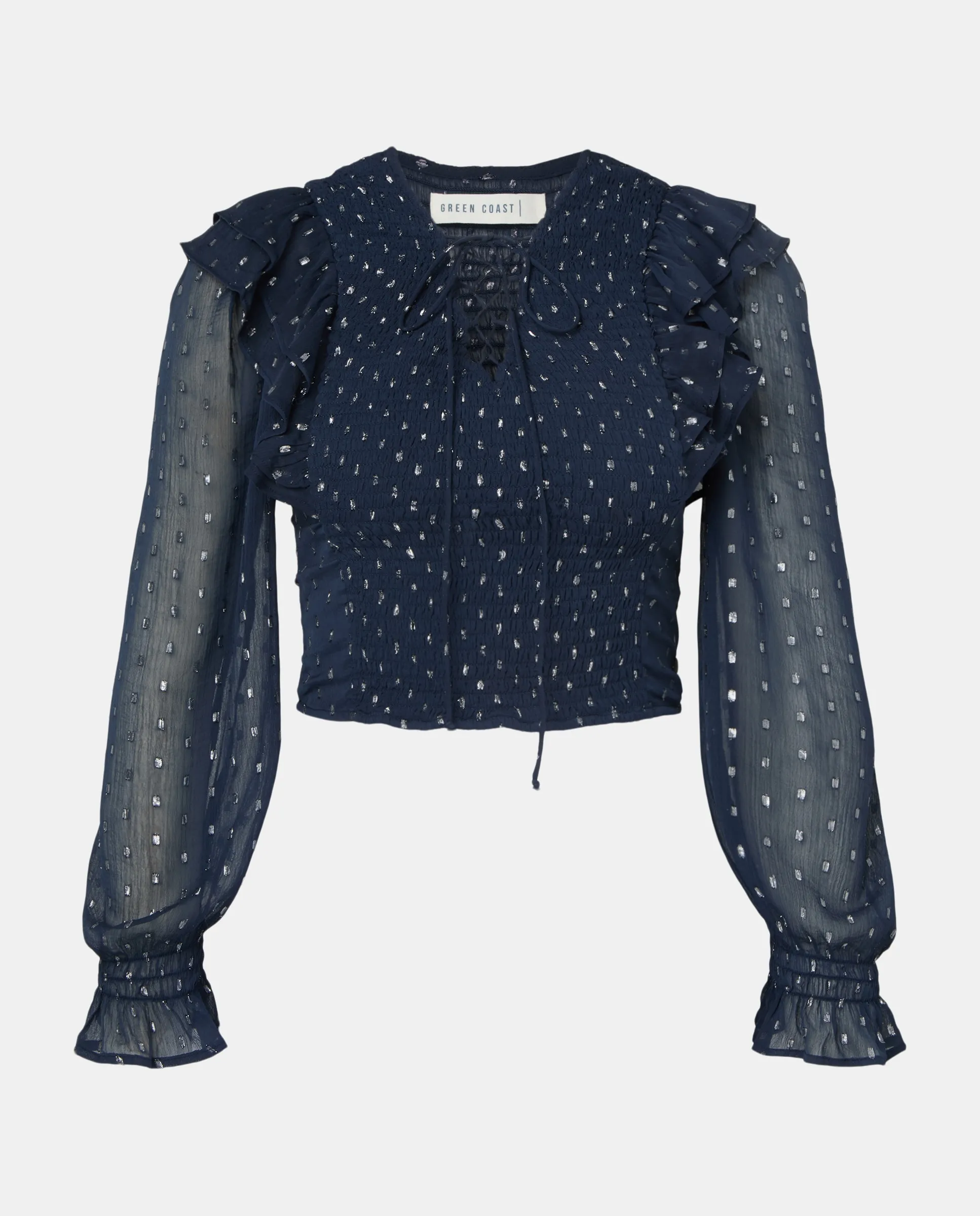 Топ из шифона, давай уходим Green Coast, темно-синий
Топ из шифона, давай уходим Green Coast, темно-синий