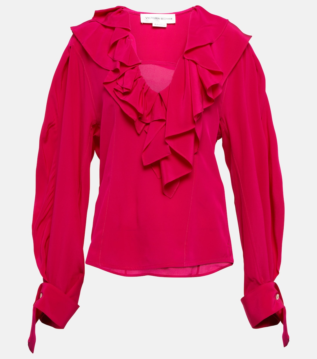 Блузка из шелкового крепдешина с рюшами Victoria Beckham, фуксия
Блузка из шелкового крепдешина с рюшами Victoria Beckham, фуксия