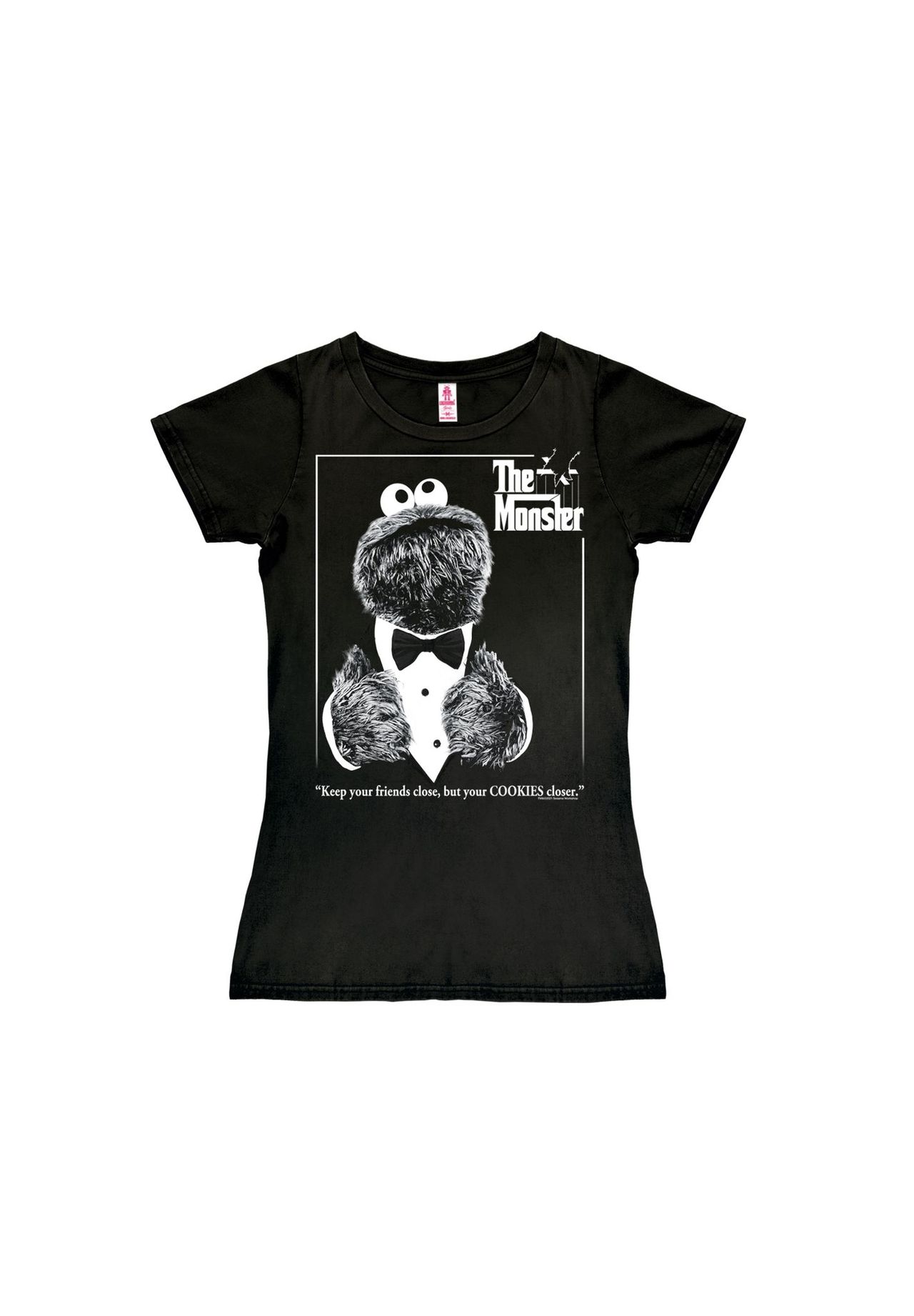 Новая футболка для девочек Cookie Monster — «Крестный отец» LOGOSHIRT, черный 
Новая футболка для девочек Cookie Monster — «Крестный отец» LOGOSHIRT, черный