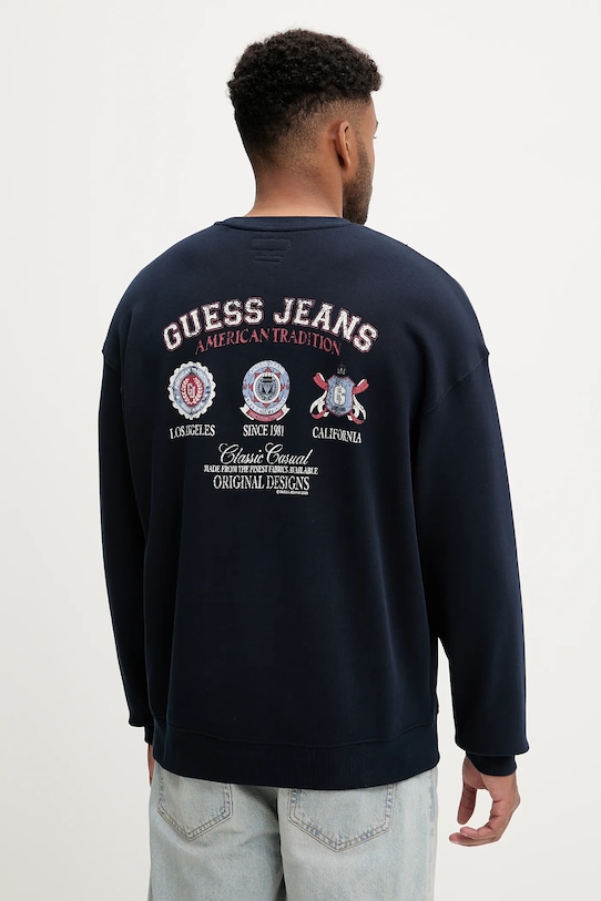 Хлопковая толстовка Guess Jeans, темно-синий 
Хлопковая толстовка Guess Jeans, темно-синий