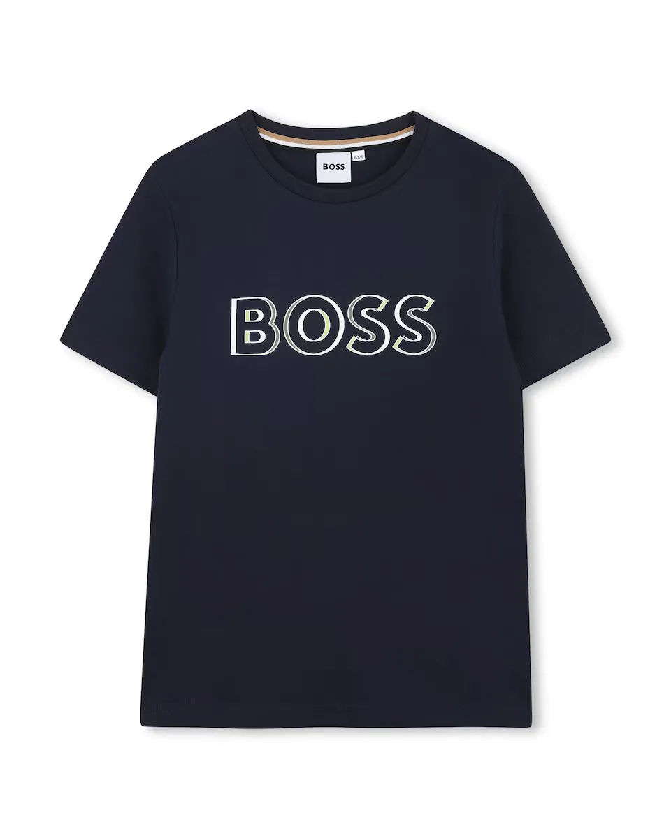 Футболка для мальчика из 100% хлопка с короткими рукавами и логотипом спереди BOSS Kidswear, тёмно-синий
Футболка для мальчика из 100% хлопка с короткими рукавами и логотипом спереди BOSS Kidswear, тёмно-синий
