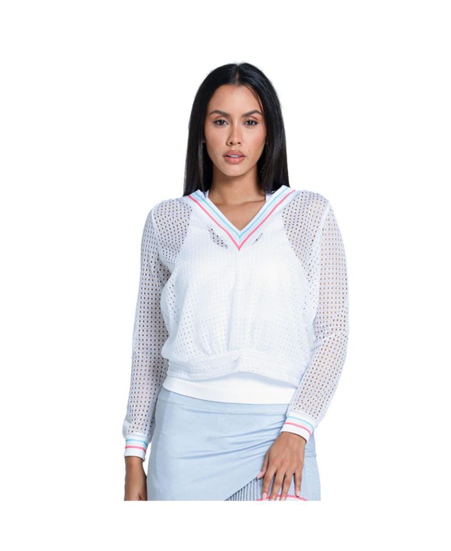 Женский теннисный пуловер в ретро-полоску Lucky In Love, White
Женский теннисный пуловер в ретро-полоску Lucky In Love, White