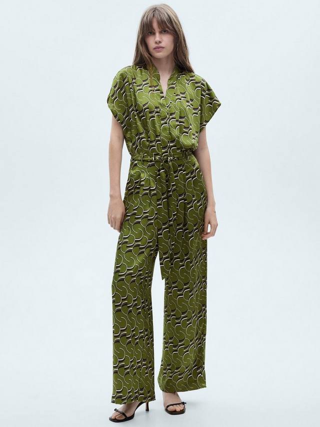 Комбинезон с геометрическим поясом в виде зигзага Mango, зеленый
Комбинезон с геометрическим поясом в виде зигзага Mango, зеленый