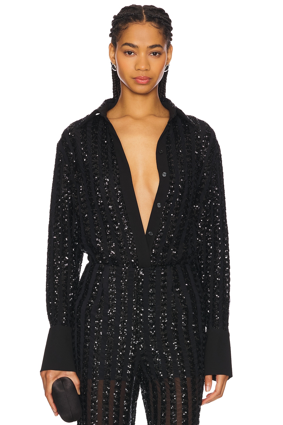 Блузка с длинными рукавами в полоску и пайетками Sans Faff, черный
Блузка с длинными рукавами в полоску и пайетками Sans Faff, черный