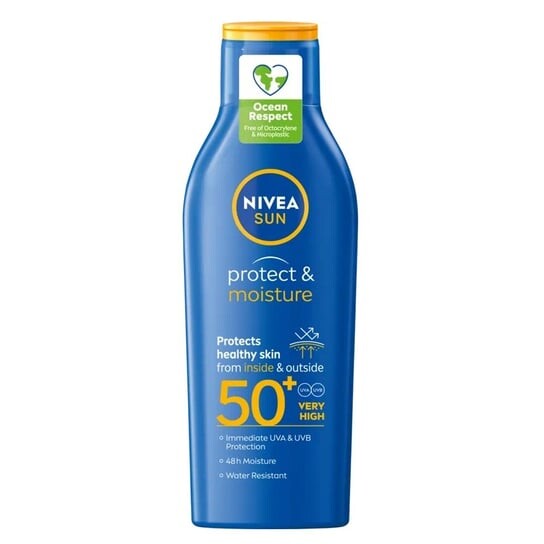Увлажняющий лосьон для загара SPF50+ 200 мл Nivea, Sun Protect & Moisture
Увлажняющий лосьон для загара SPF50+ 200 мл Nivea, Sun Protect & Moisture