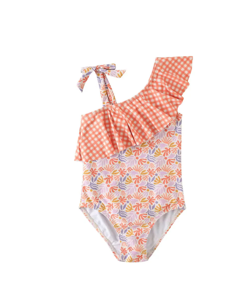 Девичий купальник с цветочным принтом и оранжевой оборкой в клетку Dadati, оранжевый
Девичий купальник с цветочным принтом и оранжевой оборкой в клетку Dadati, оранжевый