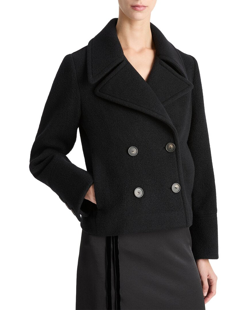 Винс Укороченное пальто из вареной шерсти Vince, черный
Винс Укороченное пальто из вареной шерсти Vince, черный