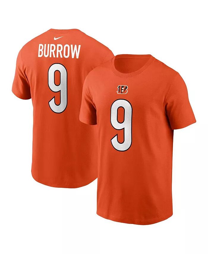 Мужская оранжевая футболка Joe Burrow Cincinnati Bengals с именем и номером игрока Nike
Мужская оранжевая футболка Joe Burrow Cincinnati Bengals с именем и номером игрока Nike