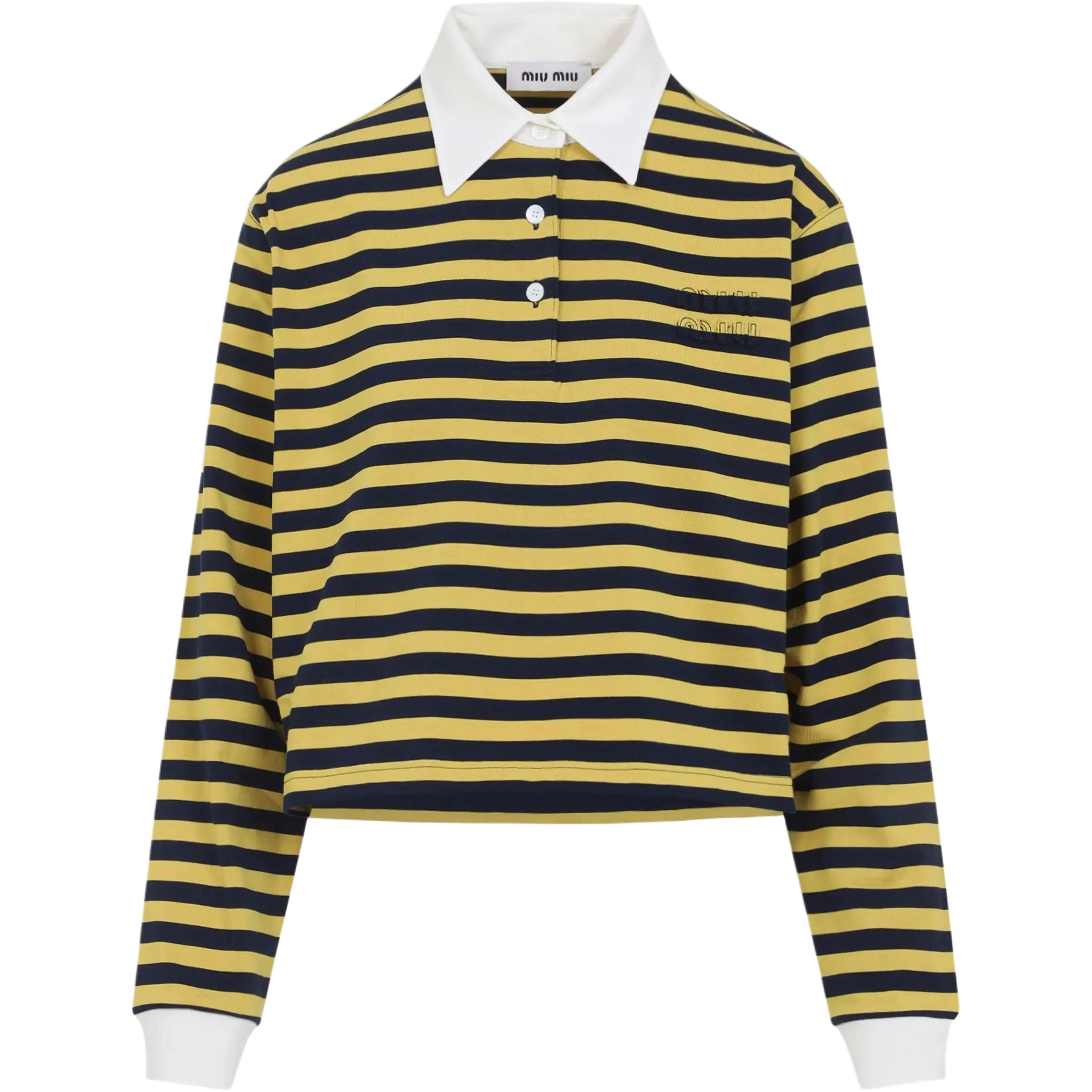 Поло в полоску MIU MIU, желтый
Поло в полоску MIU MIU, желтый
