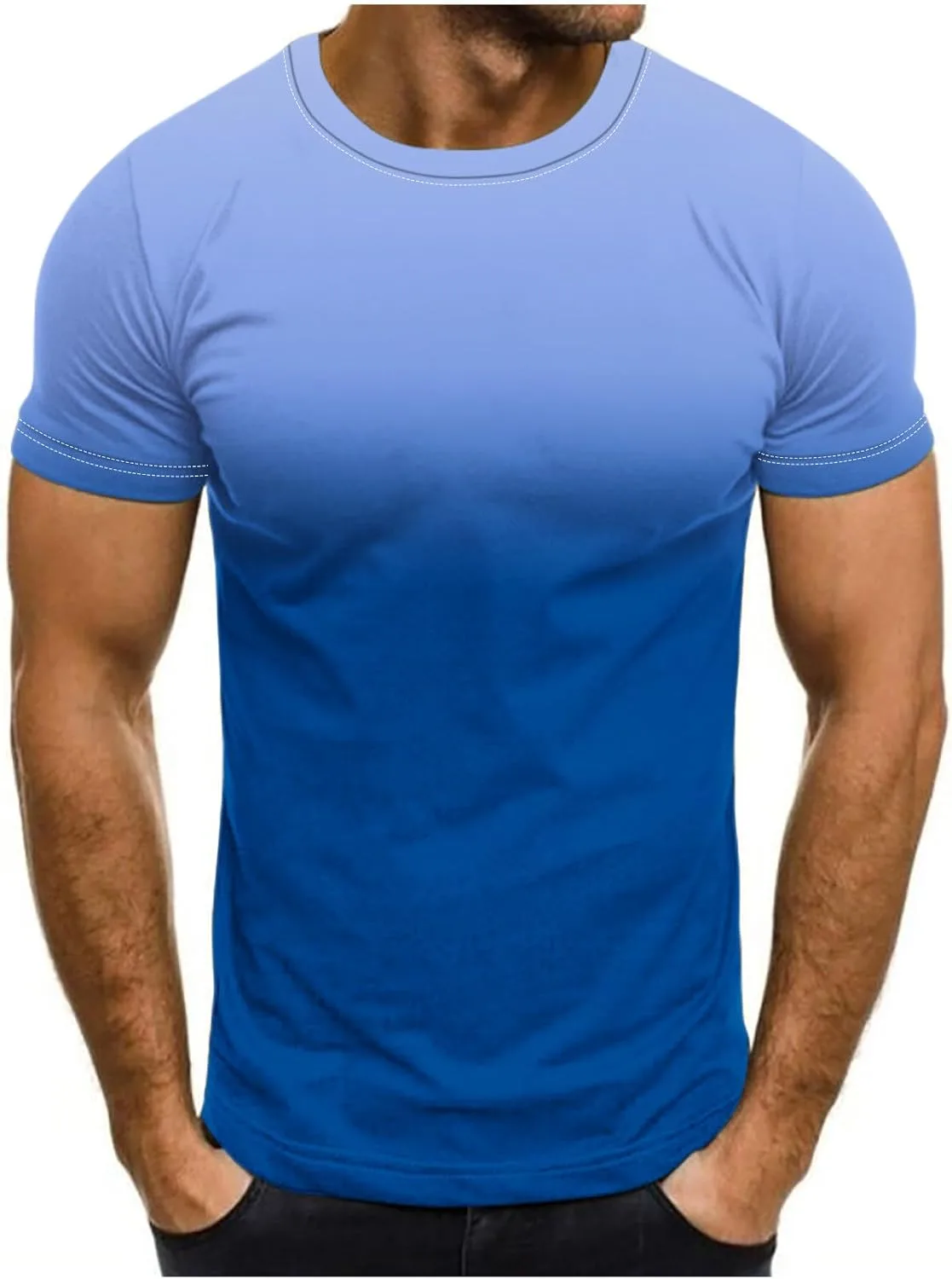 Мужская футболка с коротким рукавом Big and Tall для тренировок, летняя, Casual, Gradient Color Muscularfit
Мужская футболка с коротким рукавом Big and Tall для тренировок, летняя, Casual, Gradient Color Muscularfit