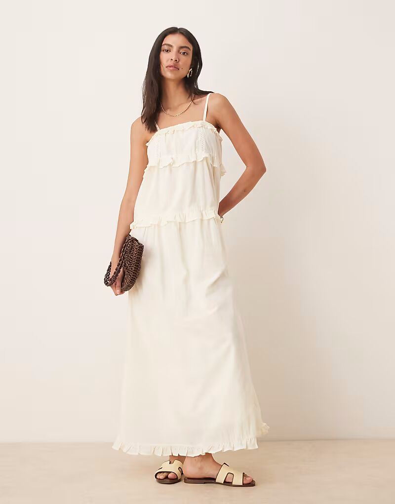 Платье макси с хлопковой отделкой и вставками цвета слоновой кости ASOS DESIGN
Платье макси с хлопковой отделкой и вставками цвета слоновой кости ASOS DESIGN