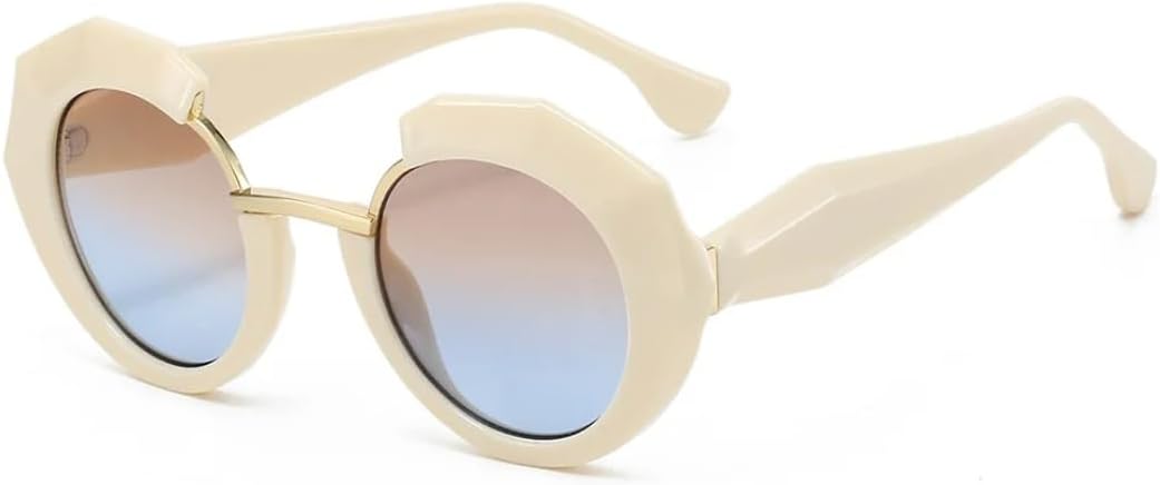 Солнцезащитные очки для мужчин и женщин - защита UV400 - круглая оправа с леопардовым градиентом в стиле панк для занятий спортом на открытом воздухе и вождения DSVIGF, Beige Tea Blue
Солнцезащитные очки для мужчин и женщин - защита UV400 - круглая оправа с леопардовым градиентом в стиле панк для занятий спортом на открытом воздухе и вождения DSVIGF, Beige Tea Blue