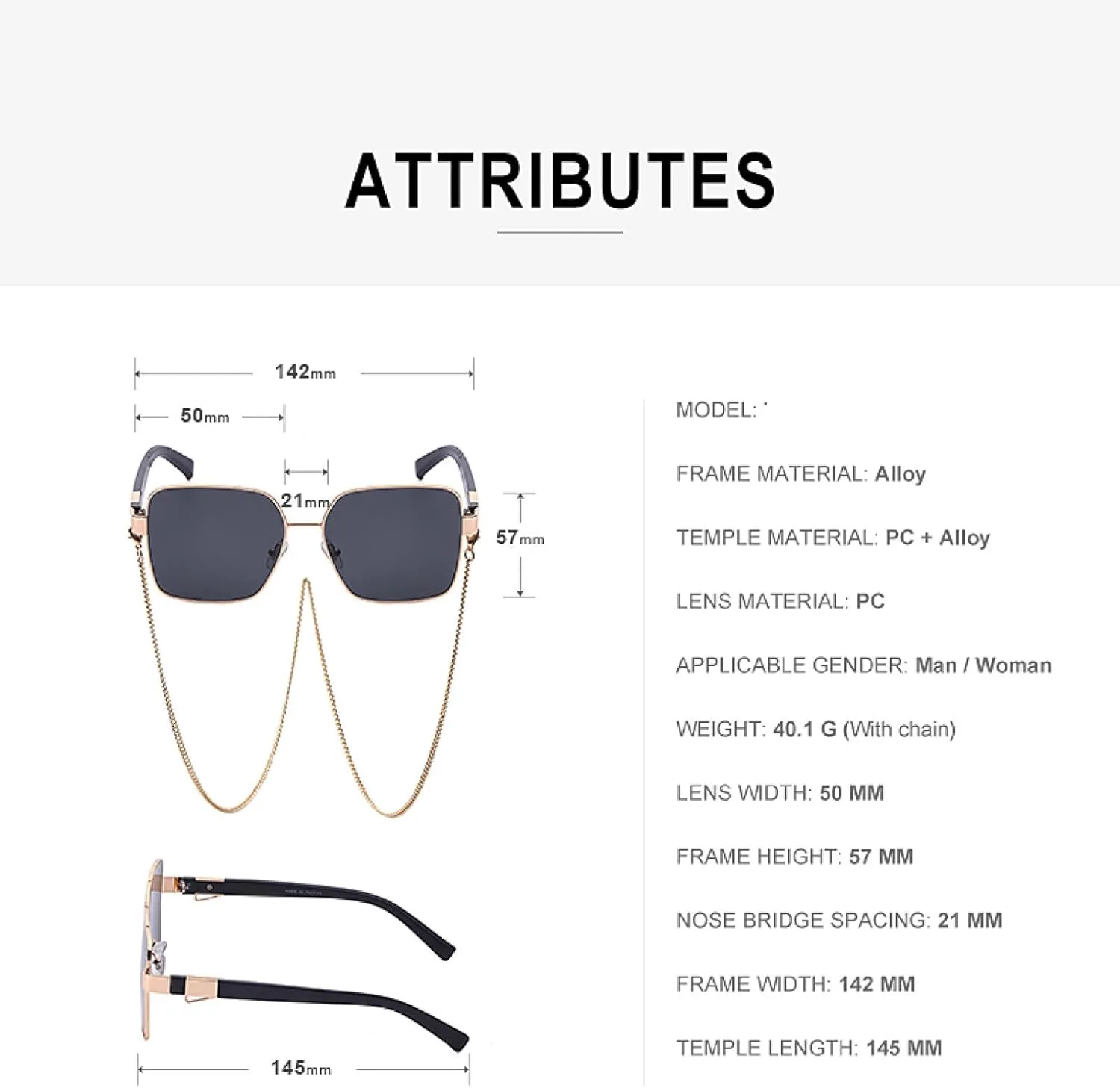 Крупные солнцезащитные очки с цепочкой для женщин, винтажные классические солнцезащитные очки в металлической оправе, модные панк-очки TKKTLLT, C6 Gun Black
Крупные солнцезащитные очки с цепочкой для женщин, винтажные классические солнцезащитные очки в металлической оправе, модные панк-очки TKKTLLT, C6 Gun Black