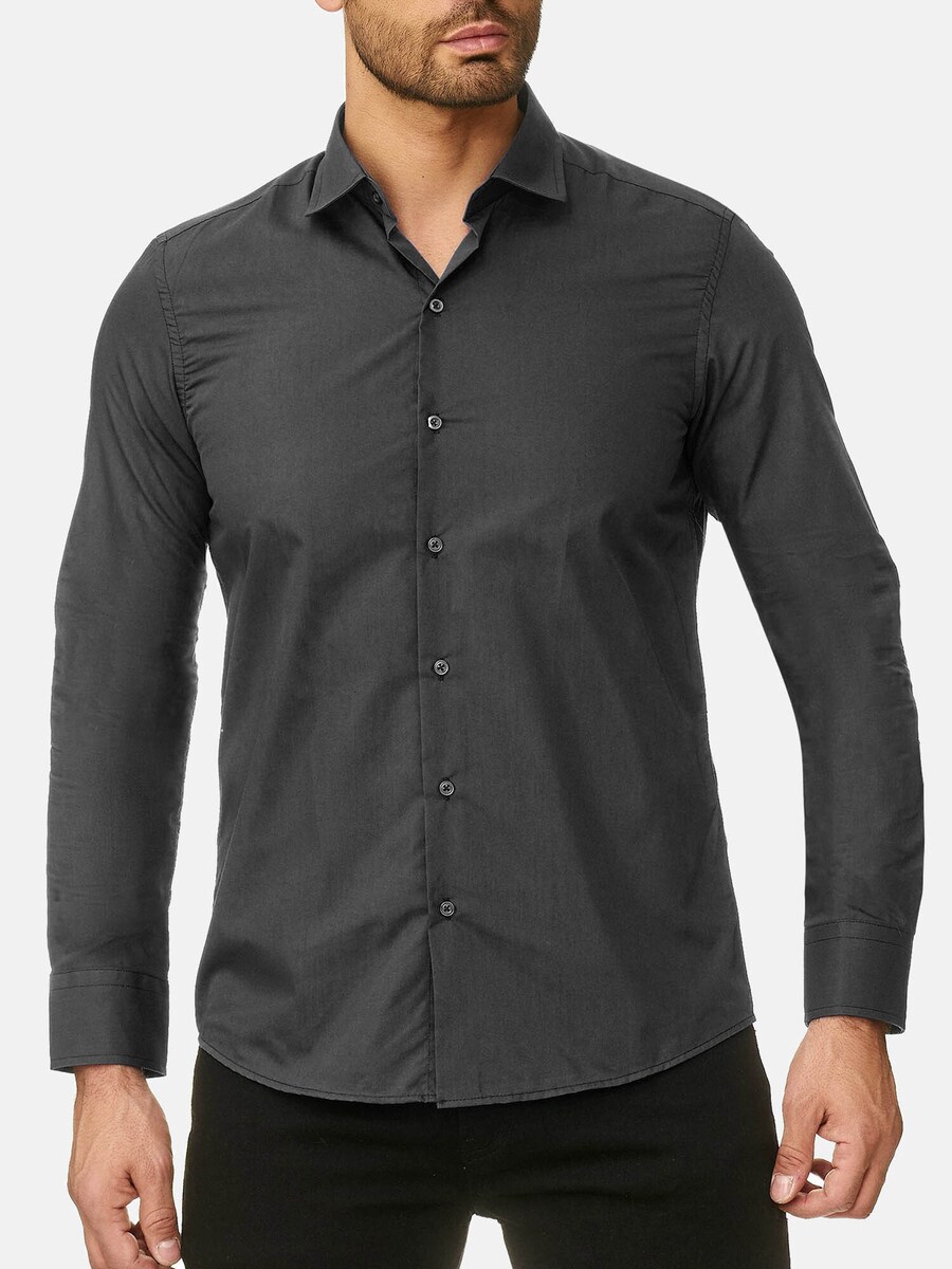 Рубашка Slim Fit на пуговицах Reslad RS7002, антрацит
Рубашка Slim Fit на пуговицах Reslad RS7002, антрацит