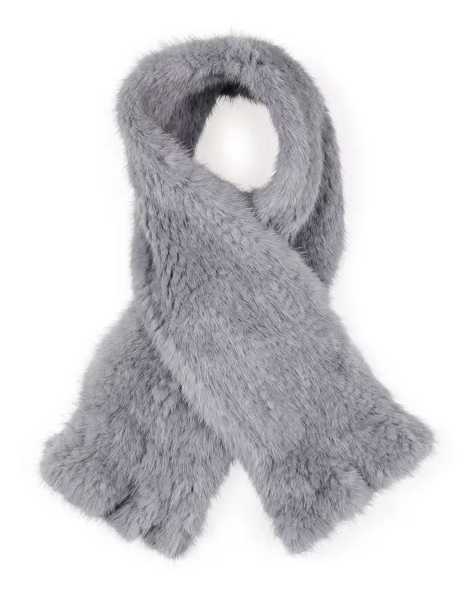 Вязаный шарф из норки синего цвета De la Roca, светло-голубой
Вязаный шарф из норки синего цвета De la Roca, светло-голубой