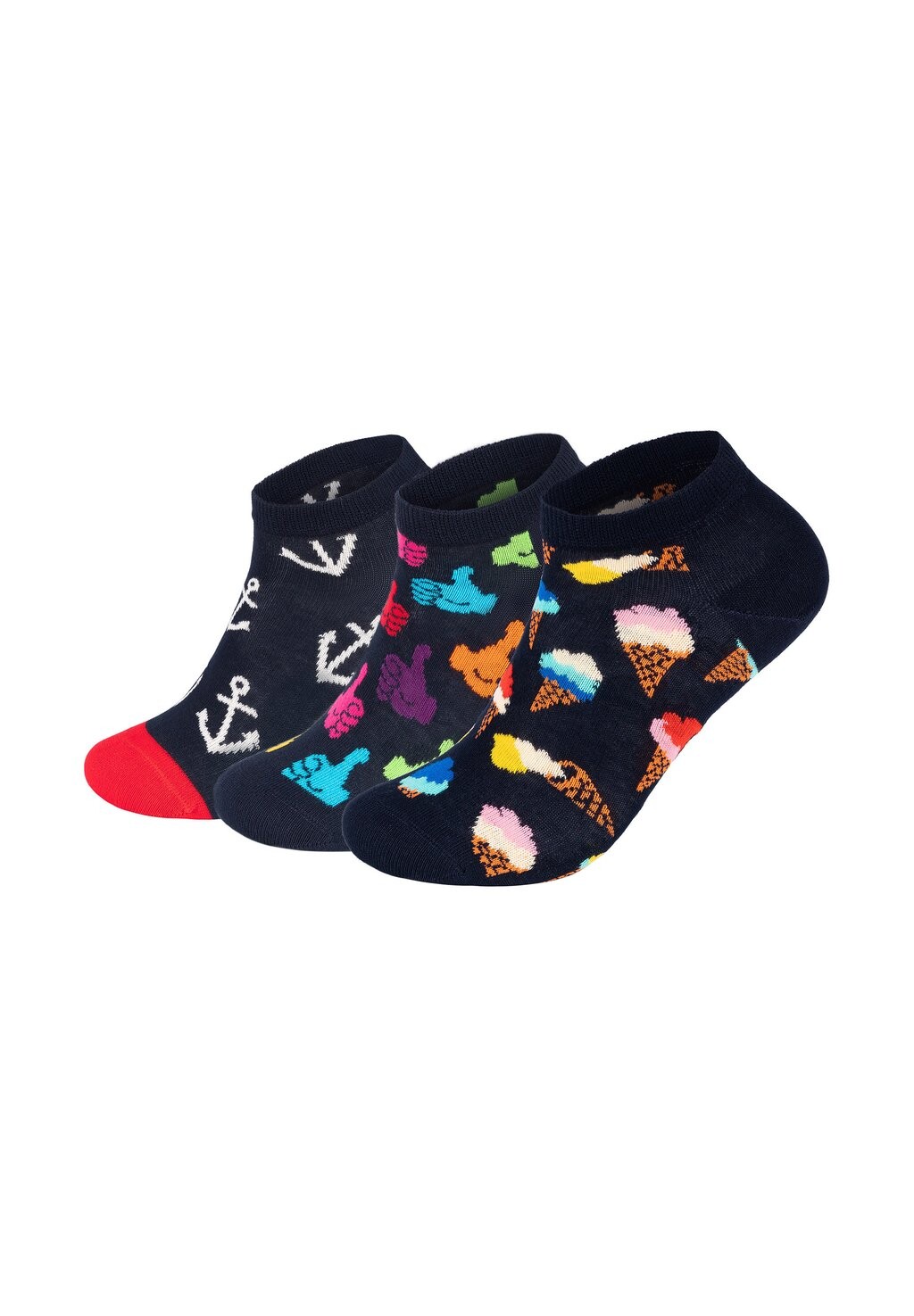 Носки 3-PACK LOW ICE CREAM-ANCHOR-THUMBS UP Happy Socks, мультиколор 
Носки 3-PACK LOW ICE CREAM-ANCHOR-THUMBS UP Happy Socks, мультиколор