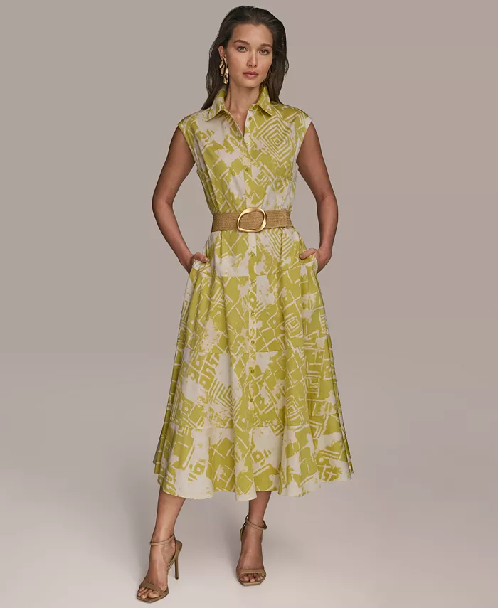 Женское платье-рубашка с коротким рукавом и принтом Donna Karan New York, зеленый
Женское платье-рубашка с коротким рукавом и принтом Donna Karan New York, зеленый