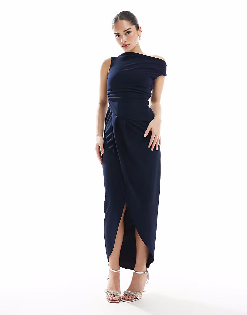 Платье макси для подружек невесты TFNC с вырезом-лодочкой и сборками темно-синего цвета
Платье макси для подружек невесты TFNC с вырезом-лодочкой и сборками темно-синего цвета