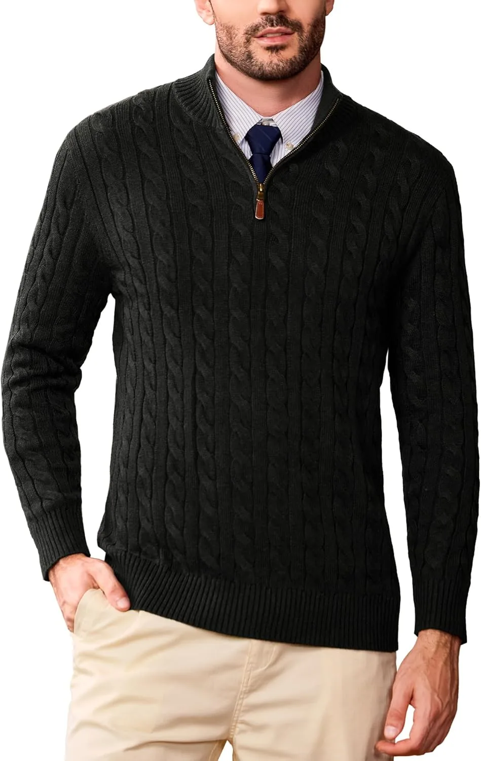 Мужской свитер Kallspin с воротником-стойкой, кабельной вязкой, из шерстяной смеси
Мужской свитер Kallspin с воротником-стойкой, кабельной вязкой, из шерстяной смеси