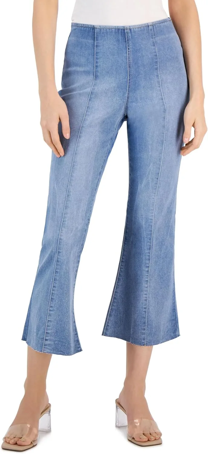 International Concepts Женские джинсы с высокой посадкой на резинке, расклешенные укороченные
International Concepts Женские джинсы с высокой посадкой на резинке, расклешенные укороченные