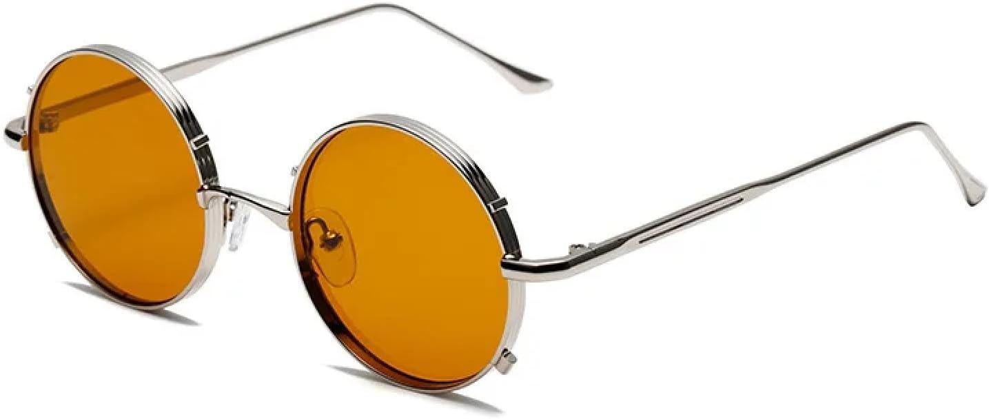 Солнцезащитные очки с защитой от УФ-излучения UV400 для женщин и мужчин | Круглая металлическая оправа в стиле панк | для занятий спортом на открытом воздухе DSVIGF, Silver Orange Tea
Солнцезащитные очки с защитой от УФ-излучения UV400 для женщин и мужчин | Круглая металлическая оправа в стиле панк | для занятий спортом на открытом воздухе DSVIGF, Silver Orange Tea